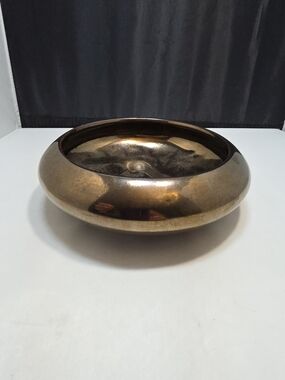 Vintage Haeger Bronze Glaze Low Bowl Centerpiece Planter 6. 5/8” Round (Y)